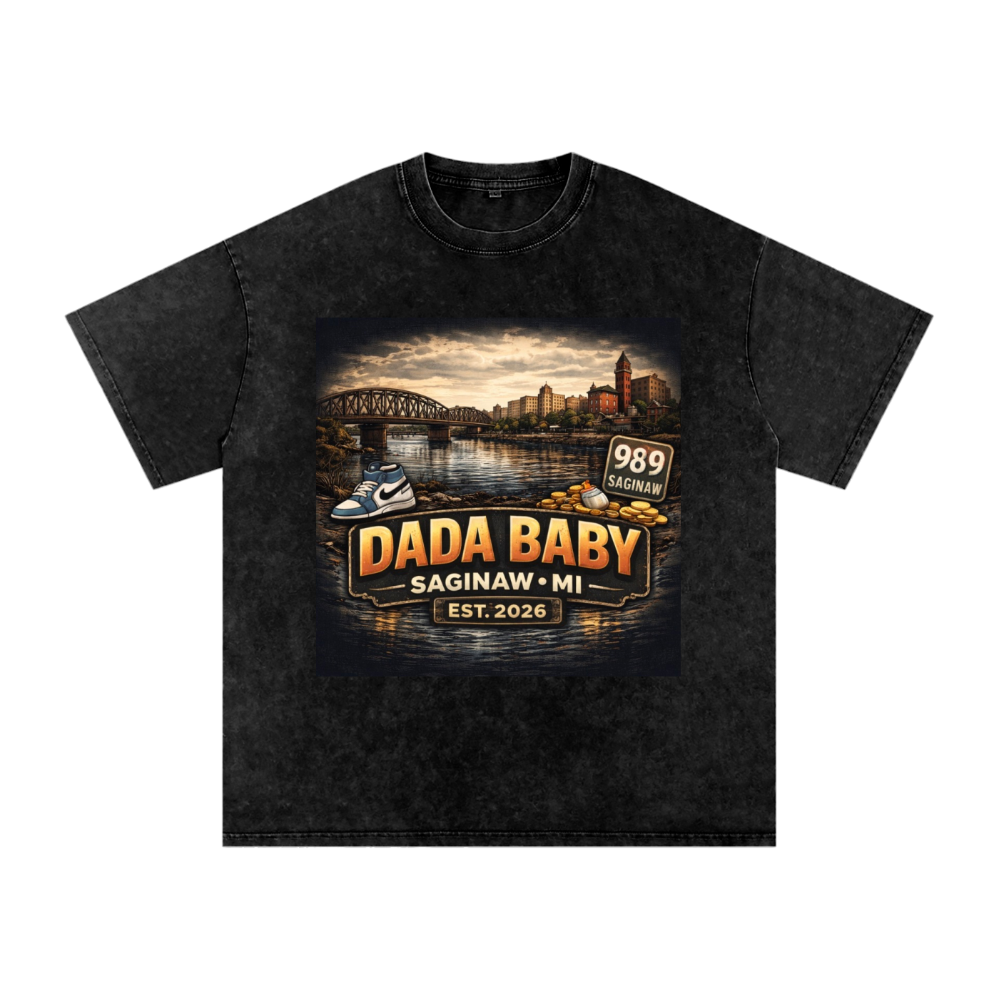 Snow Washed Oversized Cotton T-Shirt