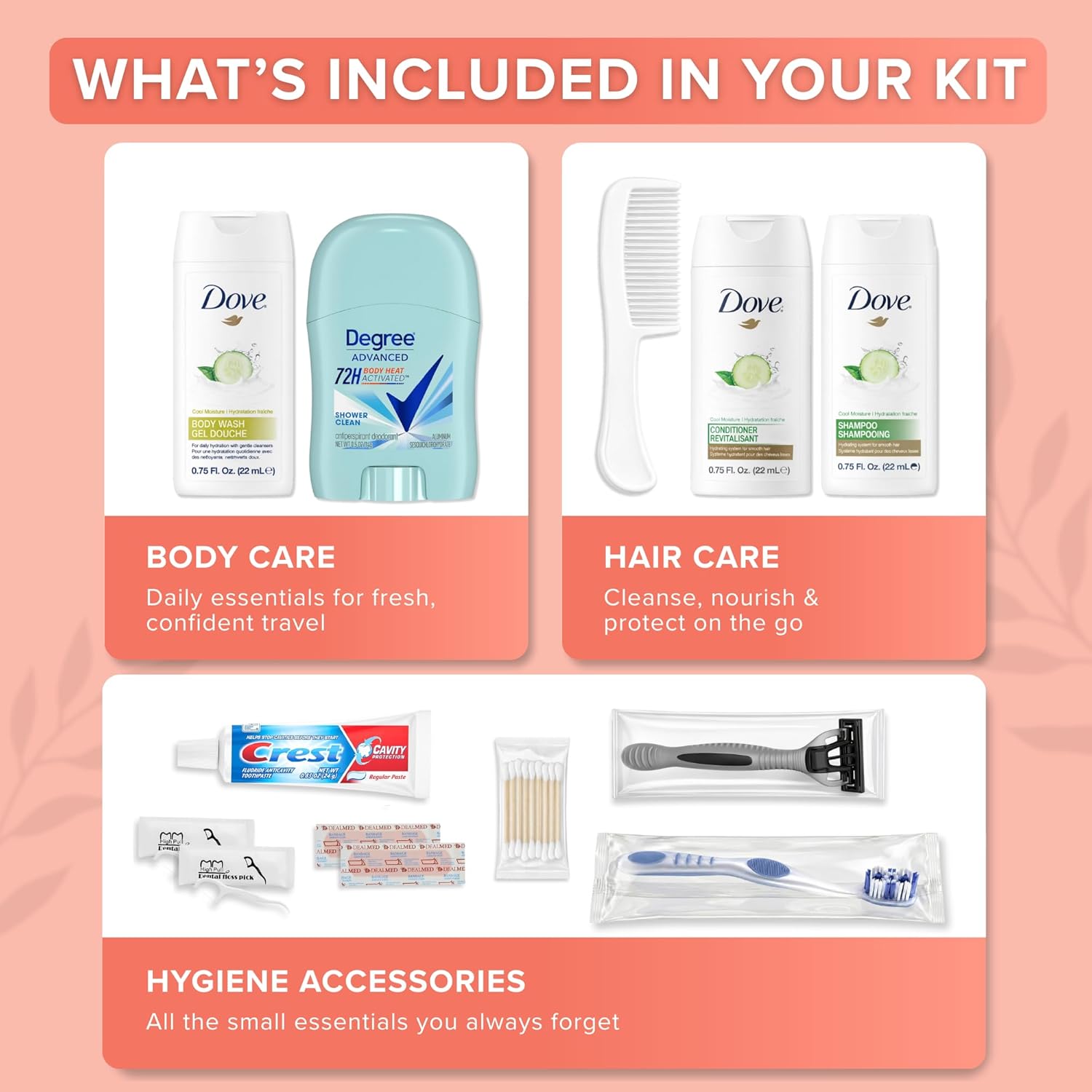 Trektote Travel Toiletry Kit For Women – 12 Piece Set Of Travel Size Toiletries, TSA Compliant, Travel Essentials, Includes Shampoo And Conditioner, Body Wash, Toiletry Bag & More