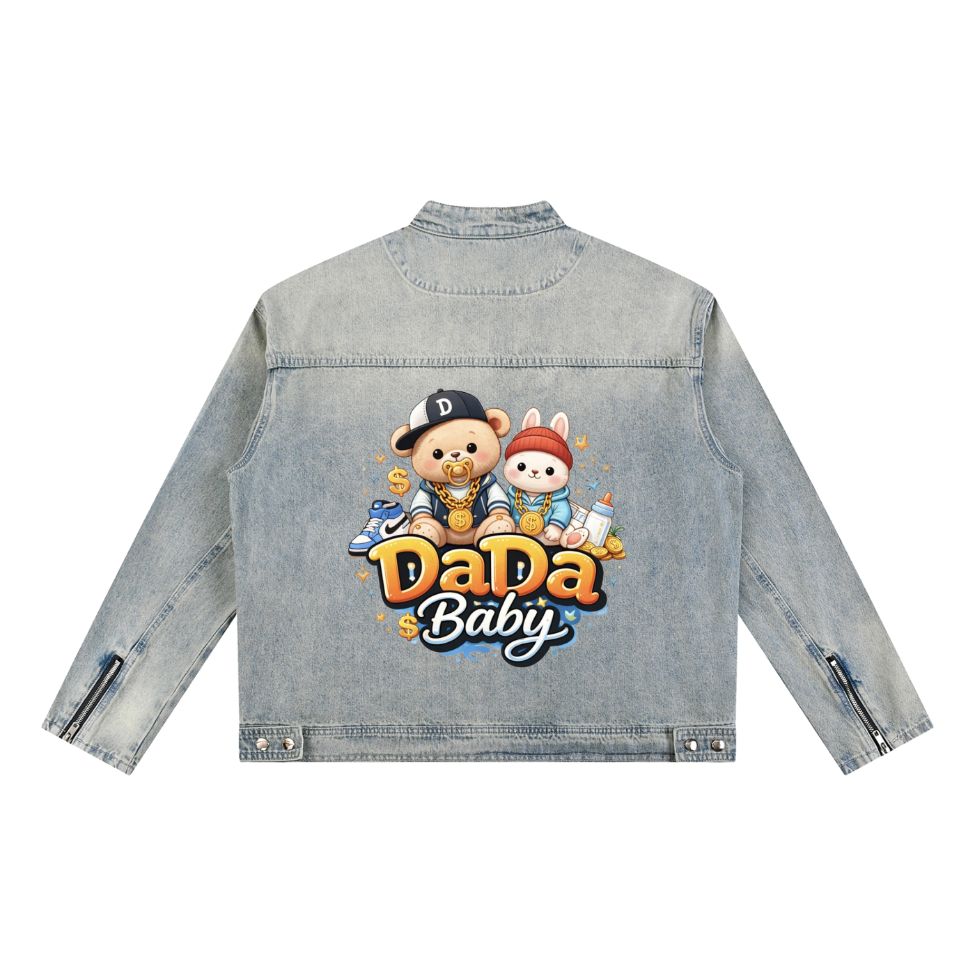 Vintage Wash Zip Denim Jacket